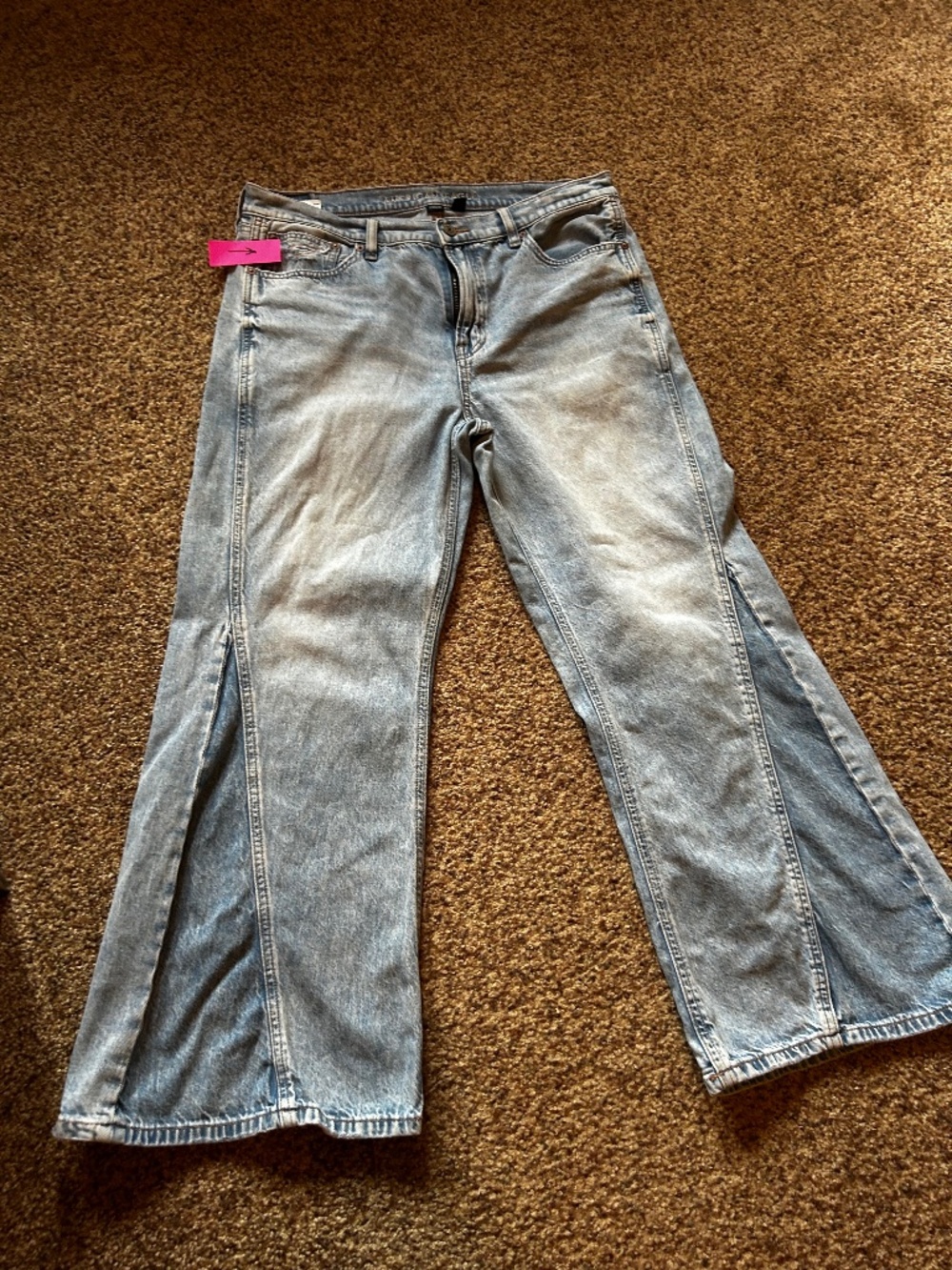 American Eagle Strigid wide cropped denim jeans Womens 10